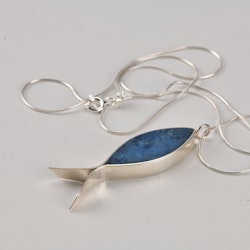 Lucky Silver Necklace - Coral Blue