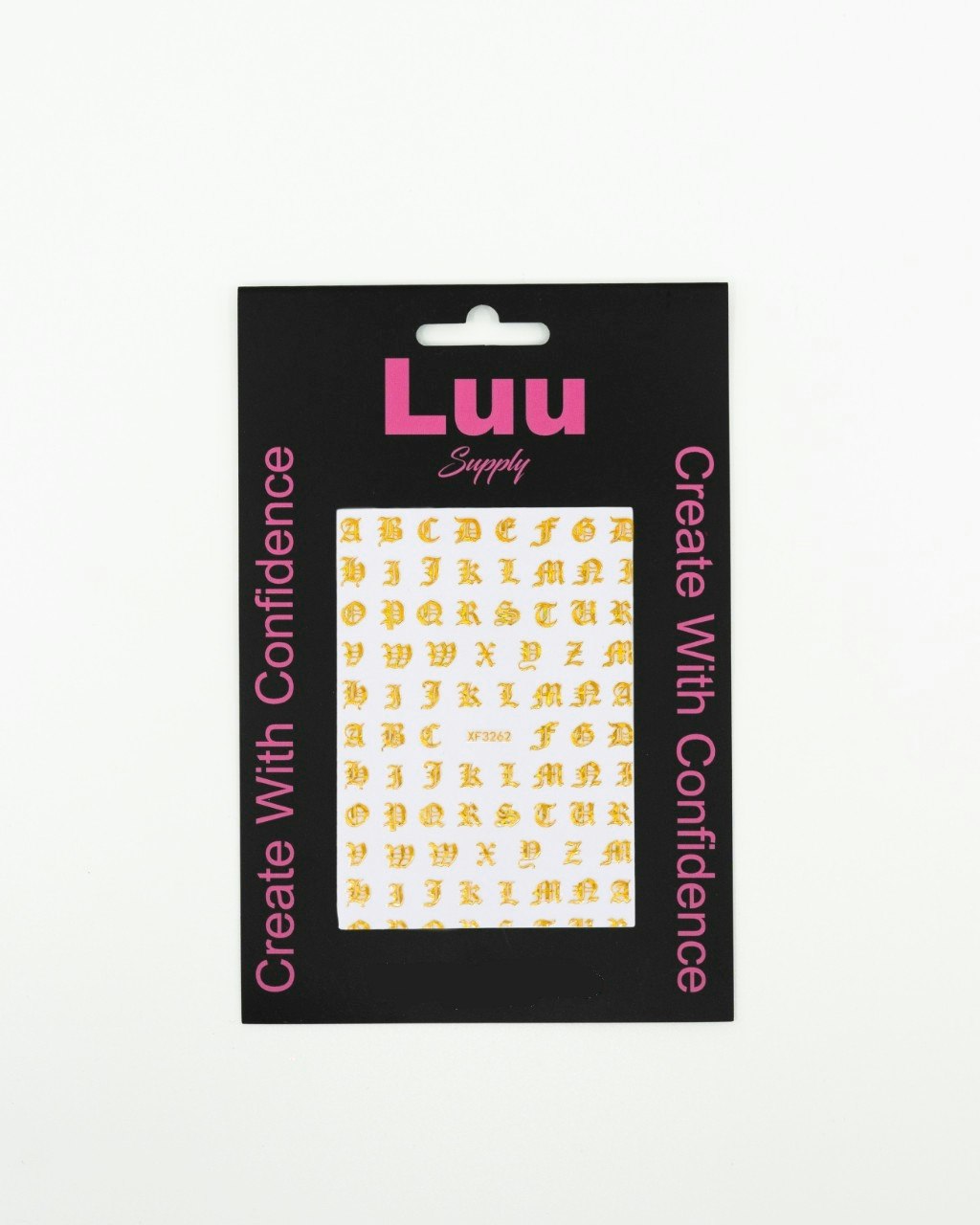 Gold oldenglish letters nailstickers
