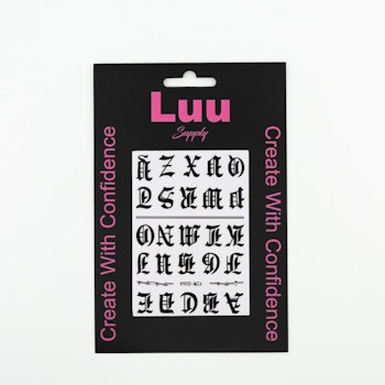 Big black oldenglish letters nailstickers