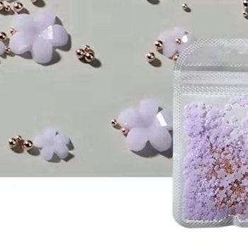 Pastel purple 3D flowers nailart 500pcs