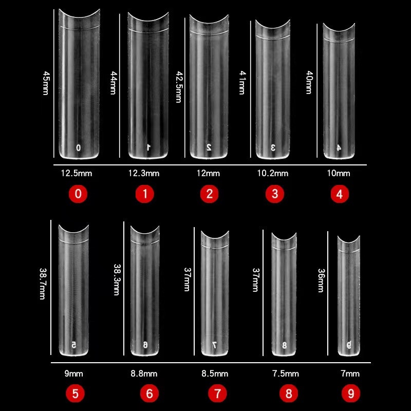 Clear 2 x XL square Non curve 500 pcs in 10 sizes