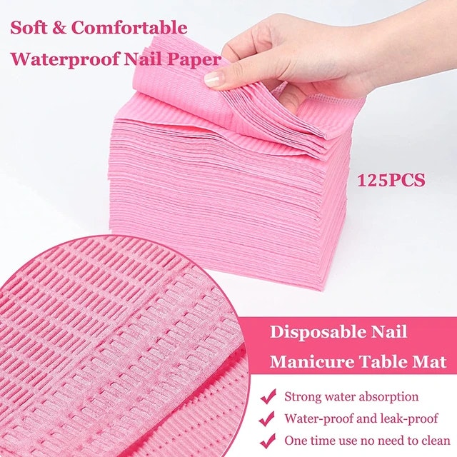 Disposable nail table Cover 125 pc pink