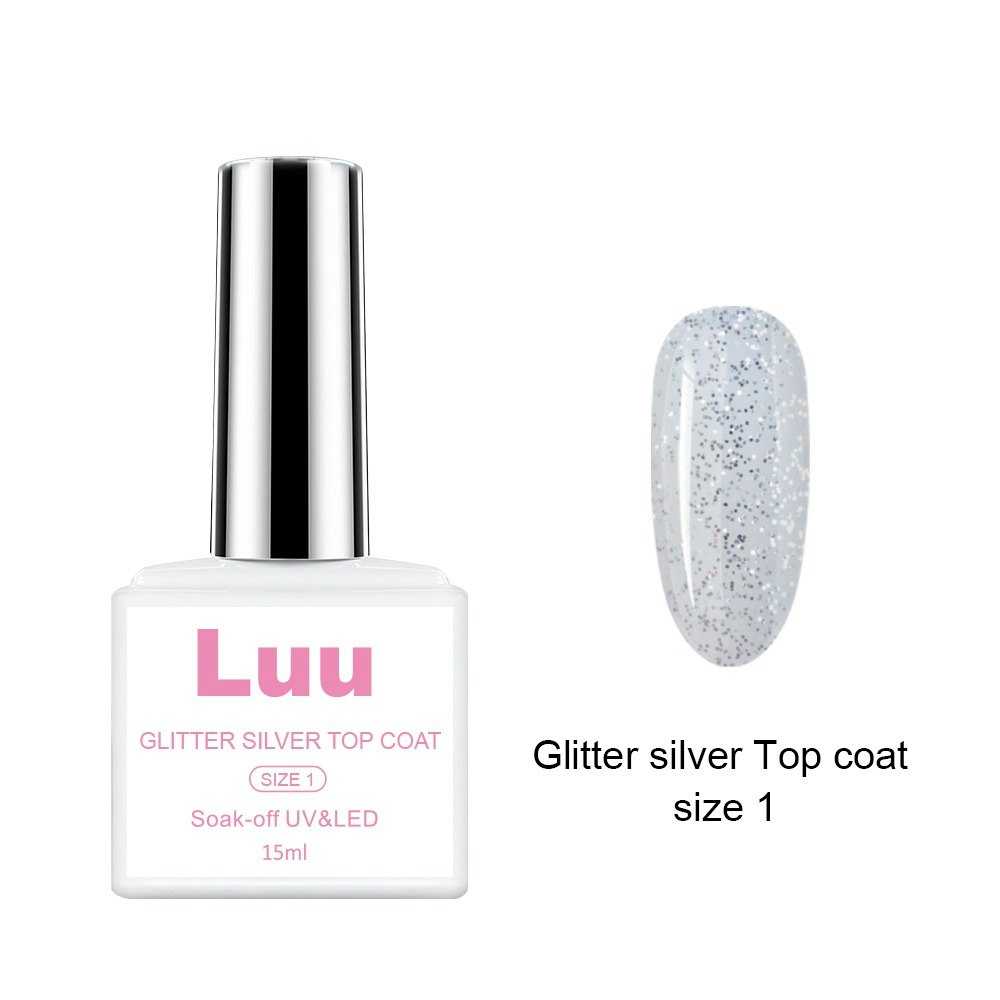 Topcoat glitter silver size 1
