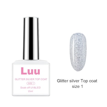 Topcoat glitter silver size 1