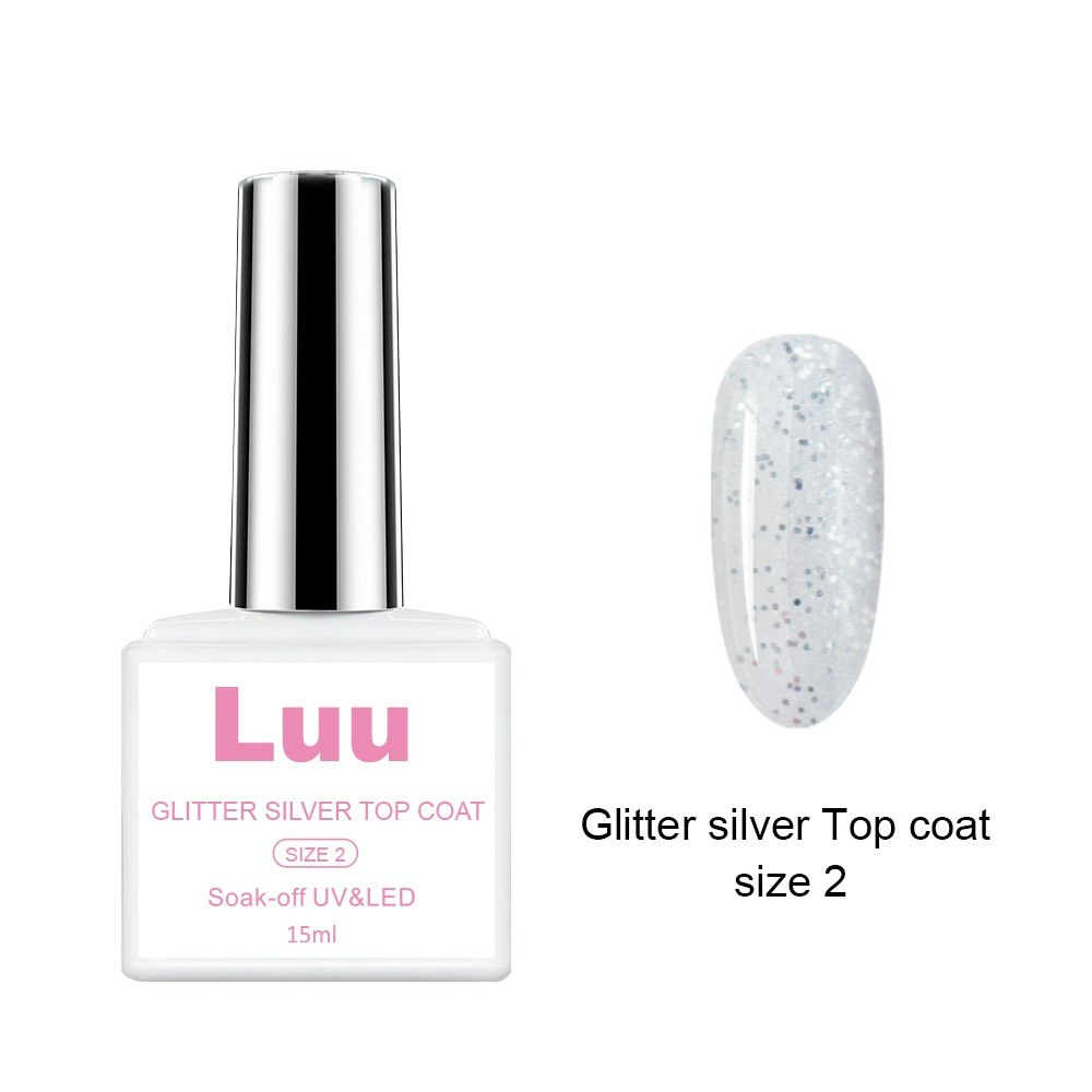 Topcoat Glitter silver size 2