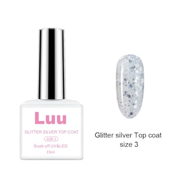 Topcoat glitter silver size 3