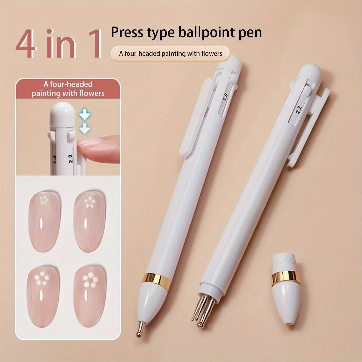 Ball point pen white 5 sizes