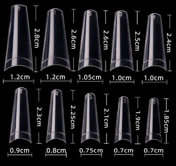 Clear Medium coffin c-curve 500 pcs in 10 sizes