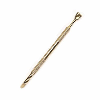 Cuticle pusher stainless tool gold