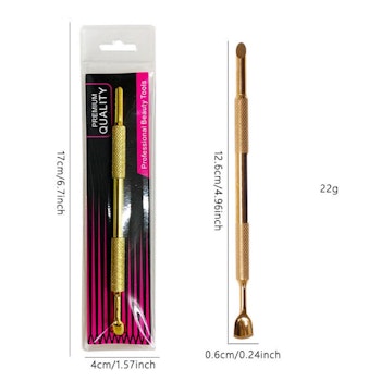 Cuticle pusher stainless tool gold