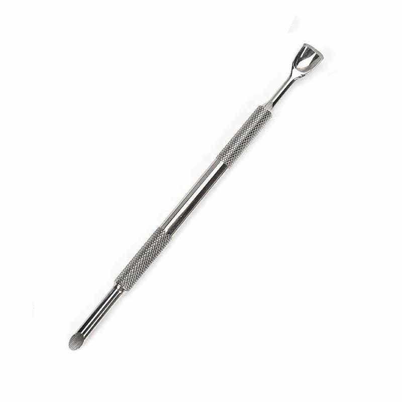 Cuticle pusher stainless tool silver