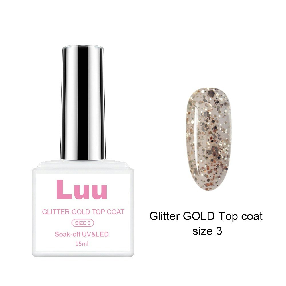 Topcoat glitter gold size 3