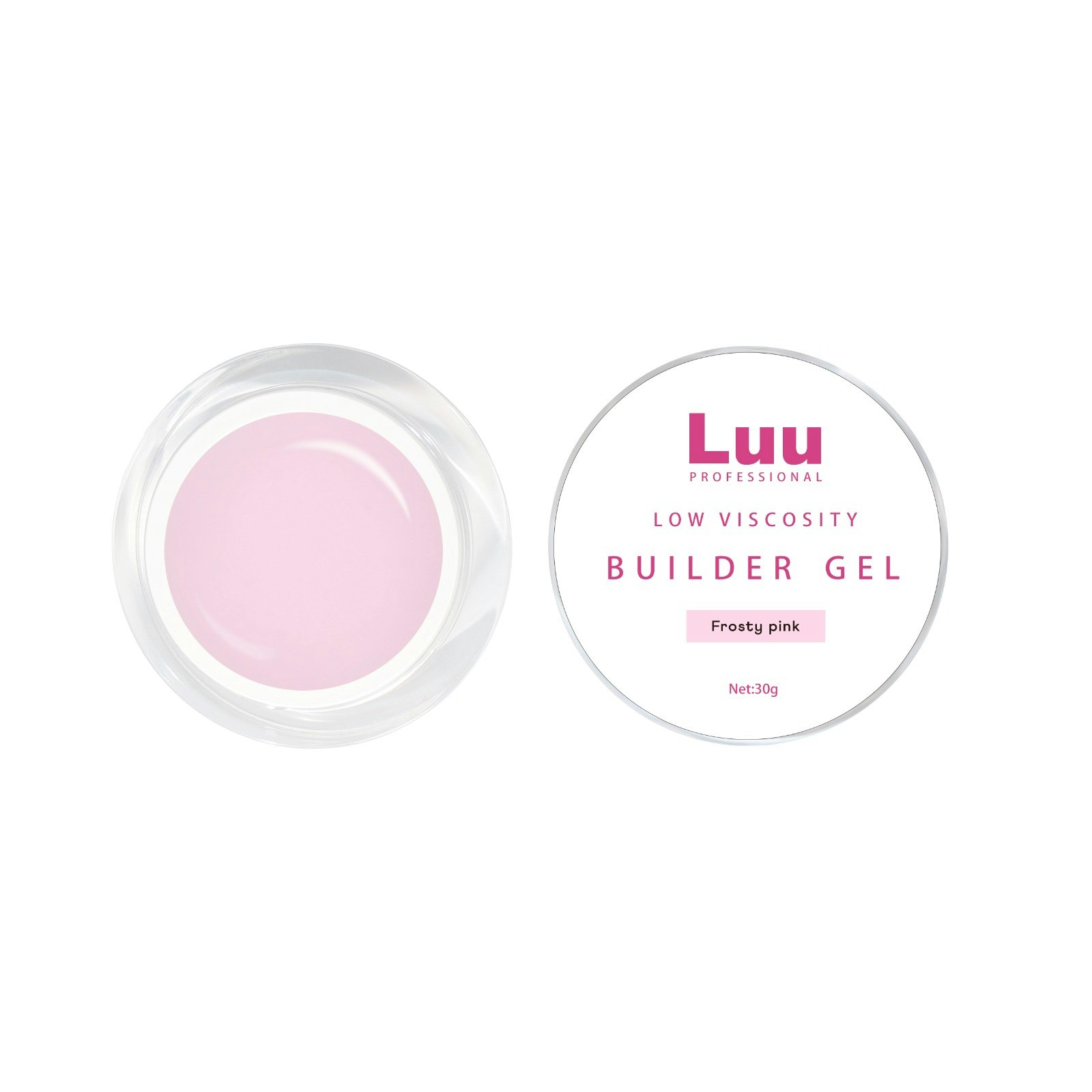 Gel builder Frosty pink low viscosity 30g