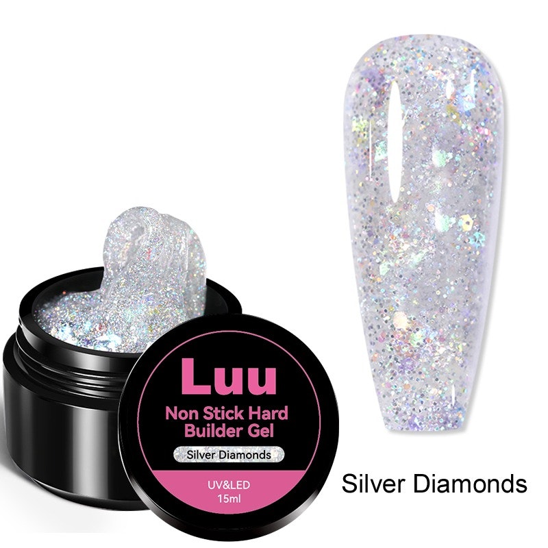 Hard builder gel non sticky Silver Diamonds 15g