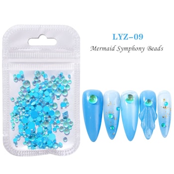 Blue water mermaid bubbel beads 300pcs