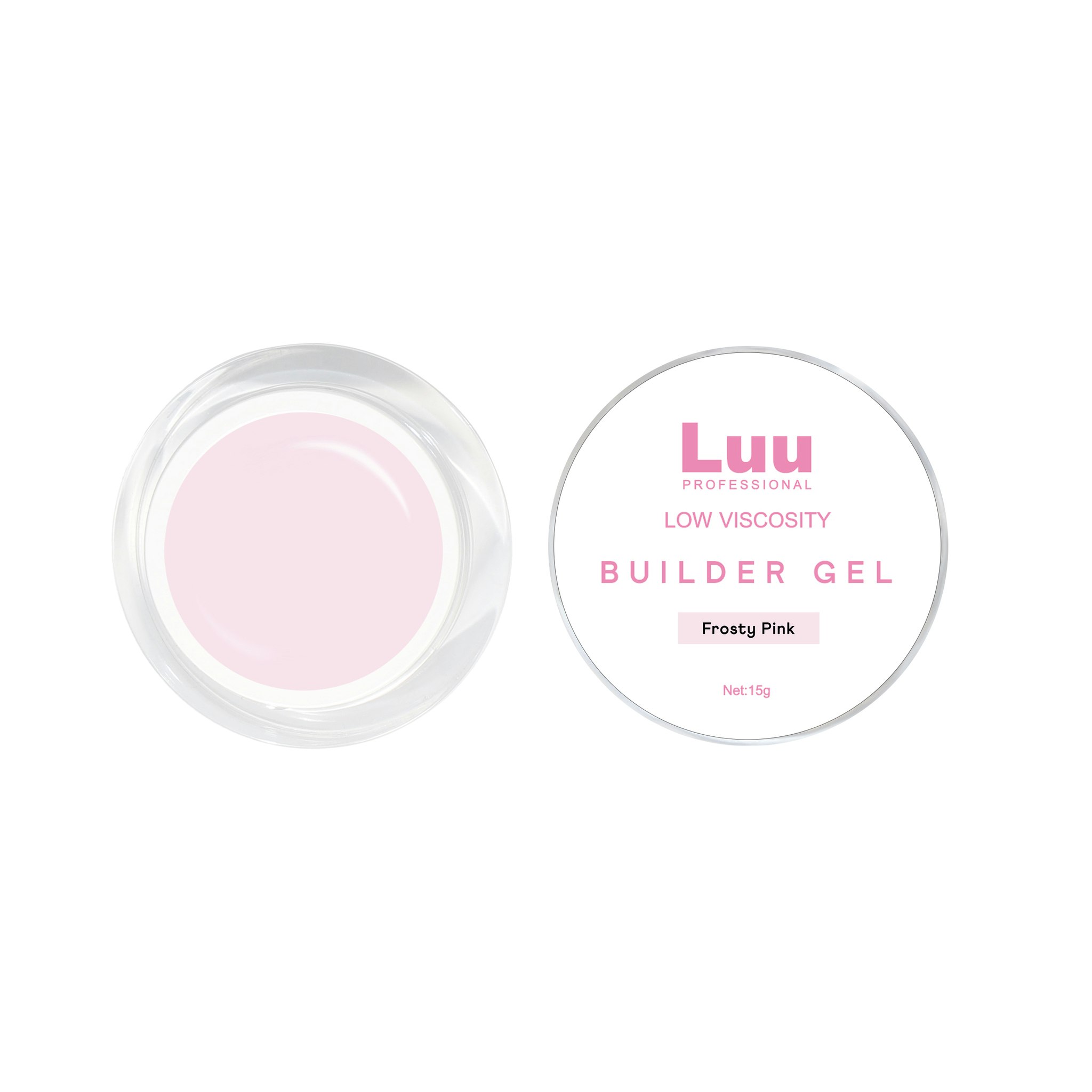Gel builder Frosty pink low viscosity 15g