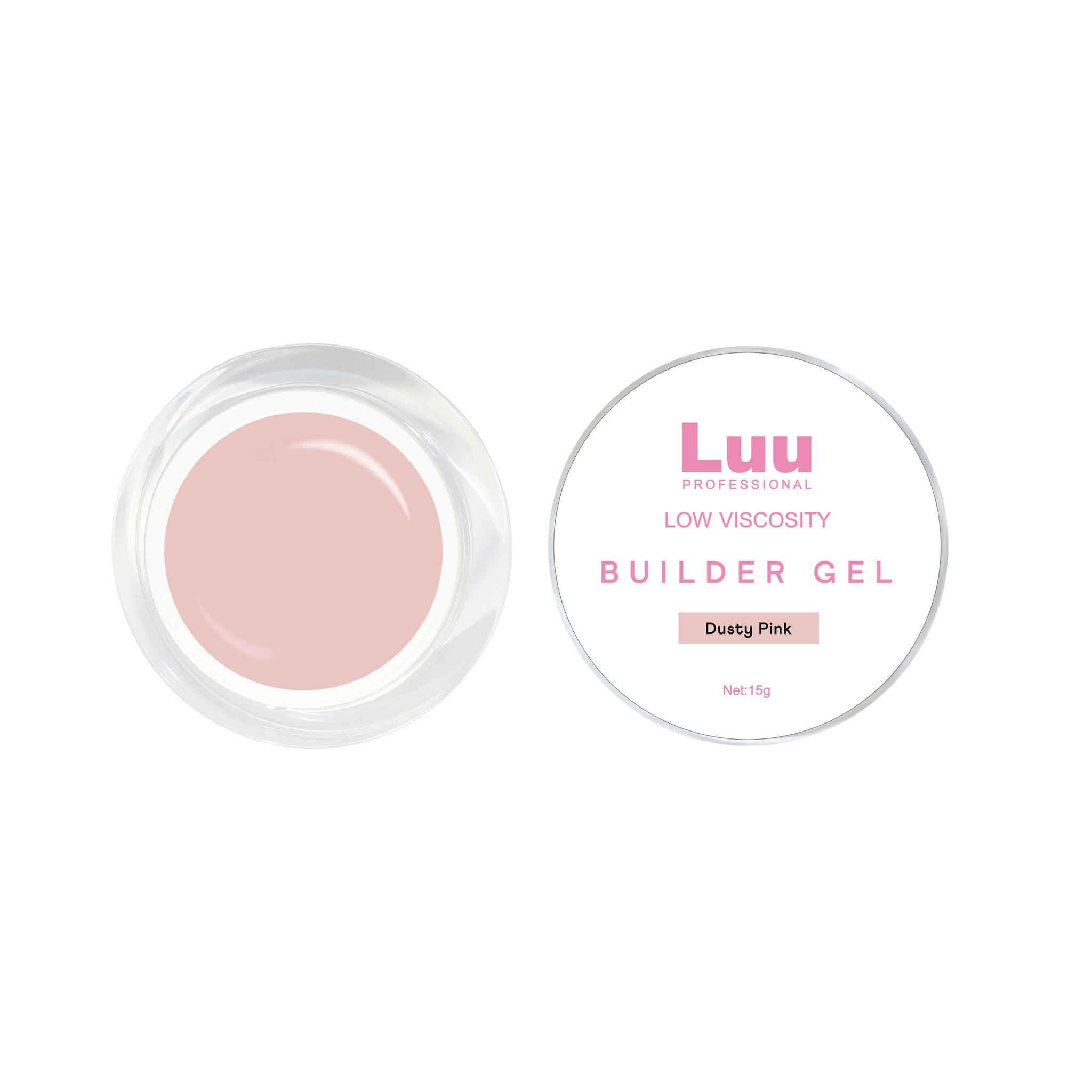 Gel builder dusty pink low viscosity 15g