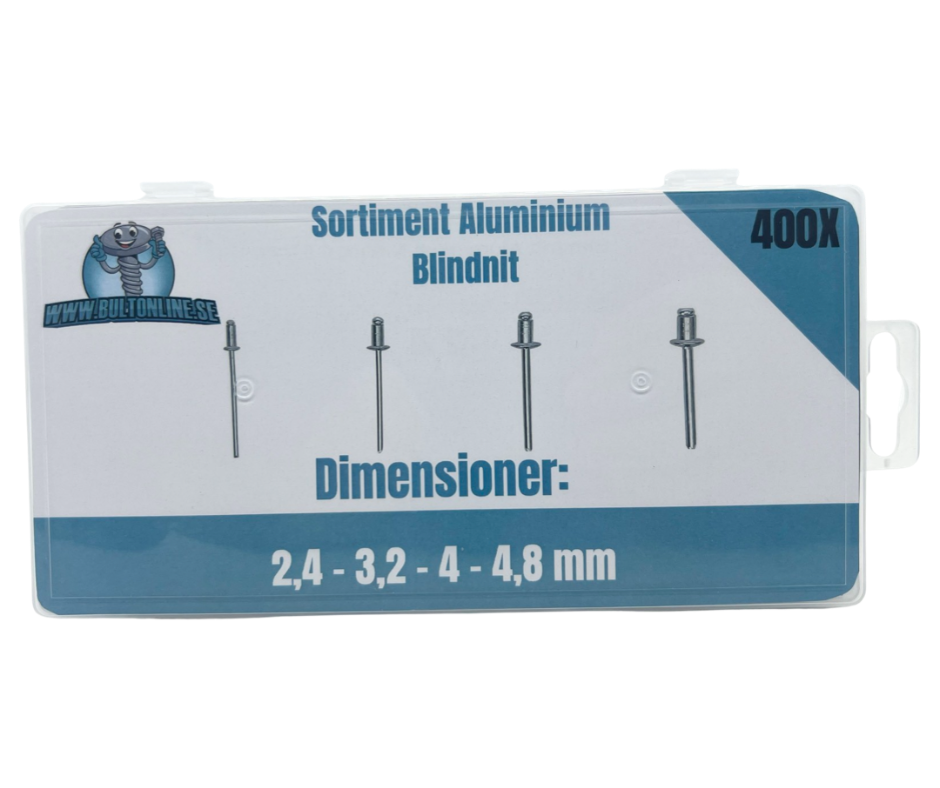 Sortiment Blindnit Aluminium | 400 delar