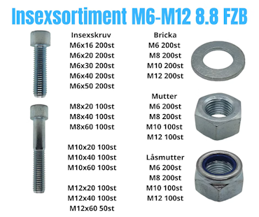 Insexsortiment M6-M12 8.8 FZB 40kg!