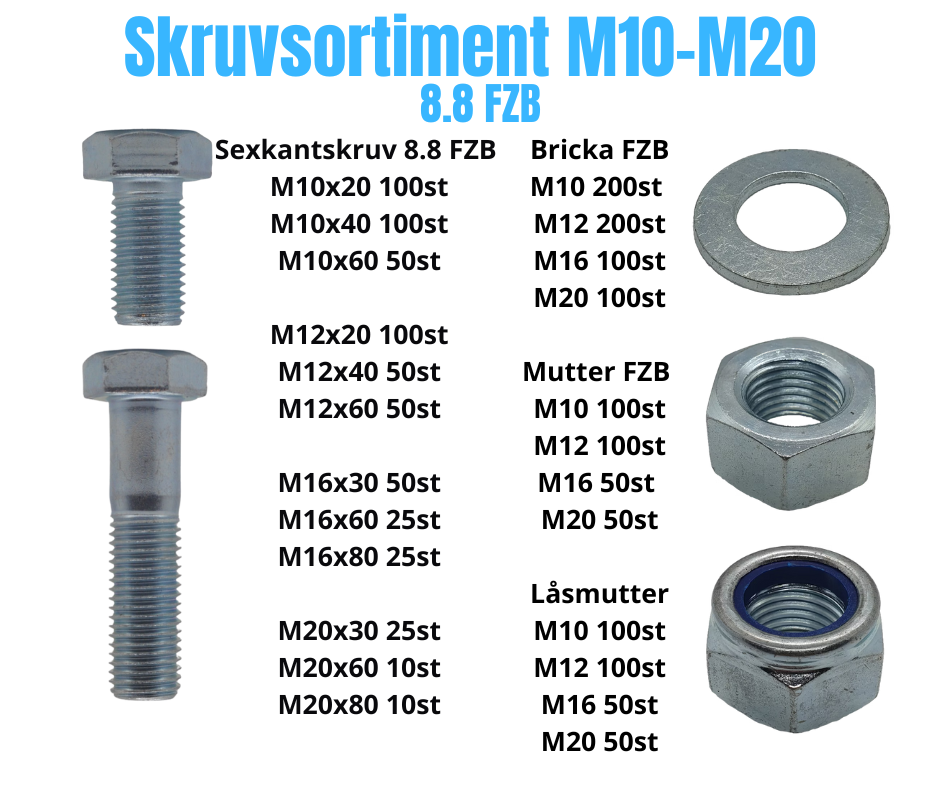 Bultsortiment M10-M20 FZB 50KG!