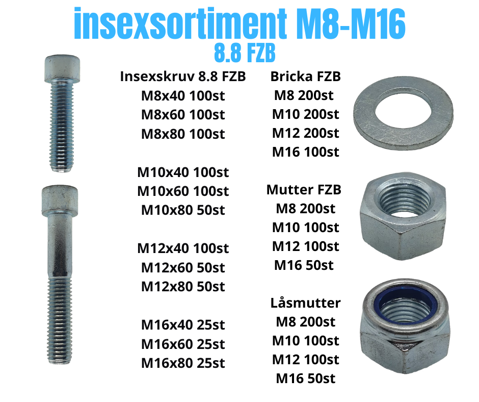 Insexsortiment M8-M16 FZB 50KG!
