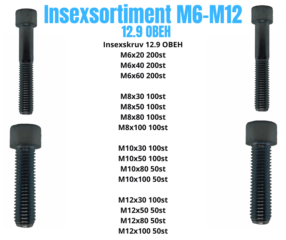 Insexsortiment M6-M12 12.9 Obeh 45KG!