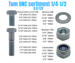 Tum UNC sortiment 1/4-1/2 8.8 FZB 40KG!