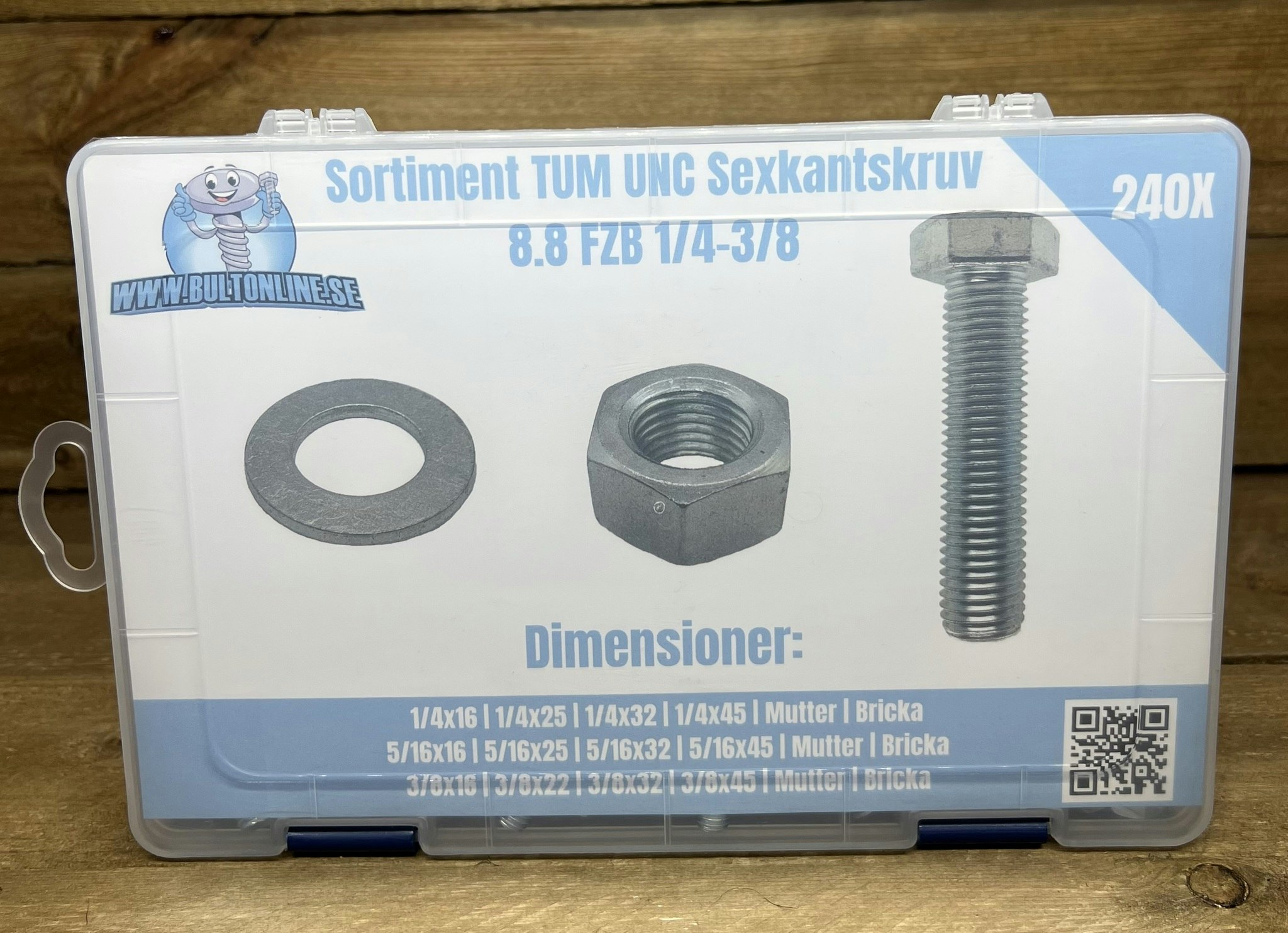 Sortiment Tum UNC 8.8 FZB 1/4-3/8 240 Delar