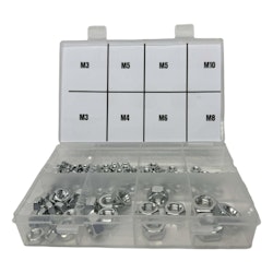 Sortimentsats Muttrar sexkant M3-M10 150 delar