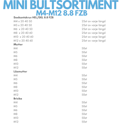 Mini Bultsortiment M4-M12 8.8 FZB