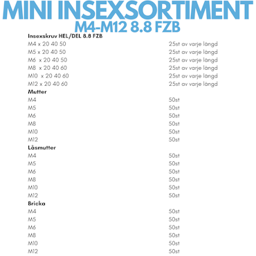 Mini Insexsortiment M4-M12 FZB