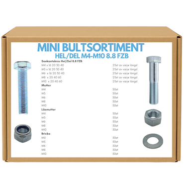 Mini Bultsortiment M4-M10 8.8 FZB