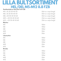 Lilla bultsortiment M5-M12 FZB