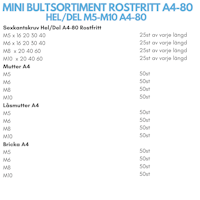 Mini rostfritt bultsortiment M5-M10 A4-80