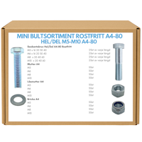 Mini rostfritt bultsortiment M5-M10 A4-80