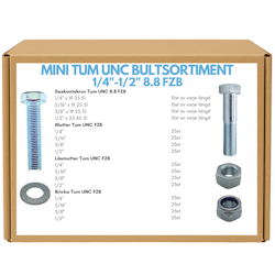 Mini tumsortiment UNC 1/4"-1/2" FZB