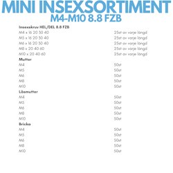 Mini insexsortiment M4-M10 FZB