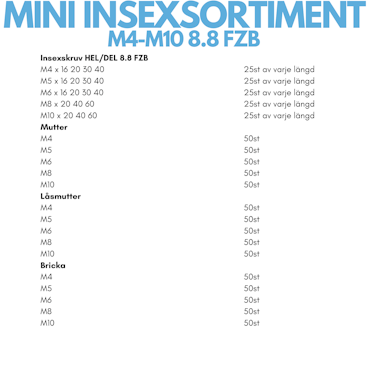 Mini insexsortiment M4-M10 FZB
