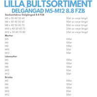 Lilla bultsortimentet delgängat M5-M12 FZB
