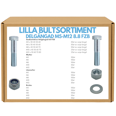 Lilla bultsortimentet delgängat M5-M12 FZB