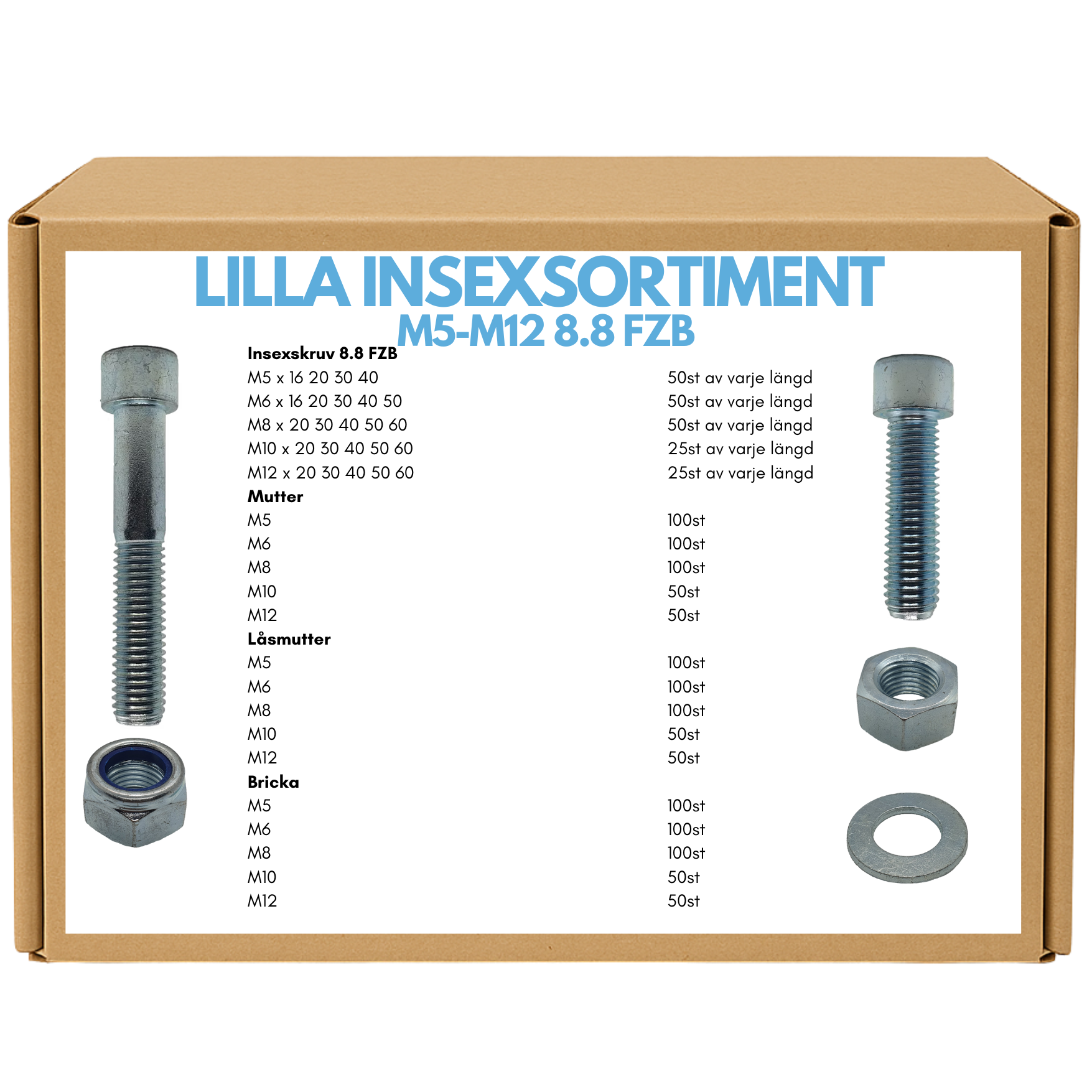 Lilla insexsortimentet M5-M12 8.8 FZB