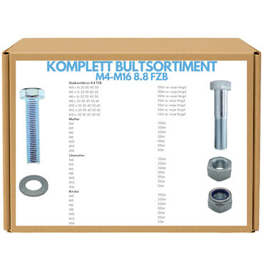 Kompletta bultsortimentet M4-M16 FZB