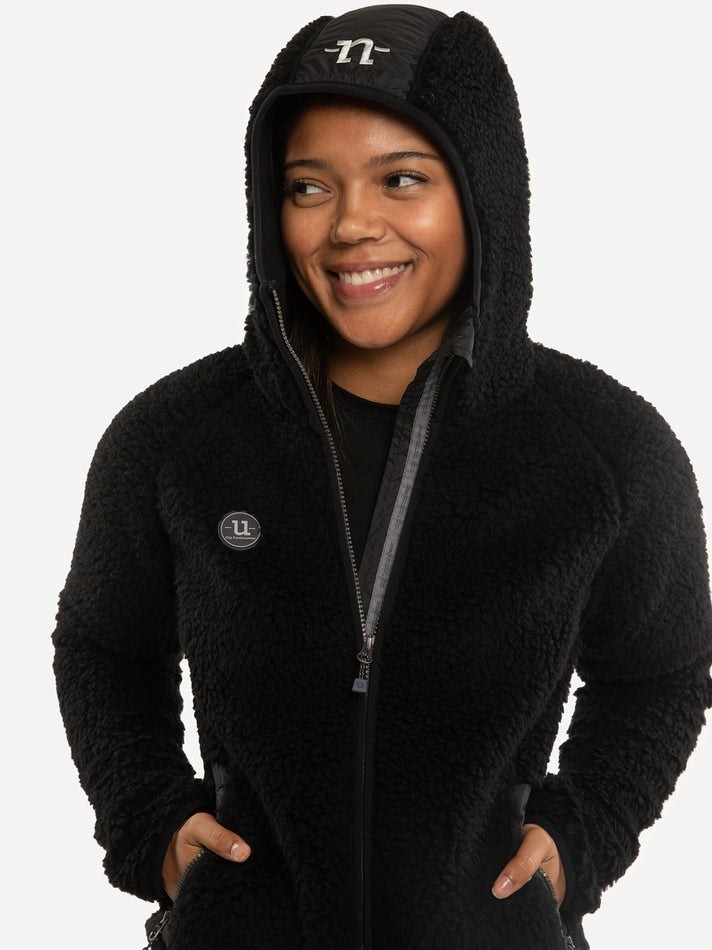 Uhip Merino Pile Hoodie Svart