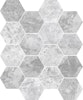 Antica Grey Marble Hexagon Mosaik