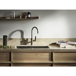 Köksblandare Tapwell ARM184 med Diskmaskinsavstängning Brushed Black Chrome