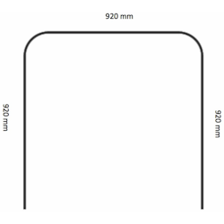 Duschsarg Stabil U-form vit 92x92x92 cm