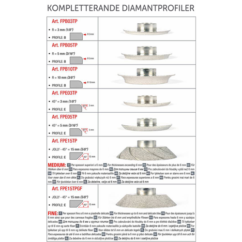 Diamantprofil Montolit Toprofile Jolly 45° medium