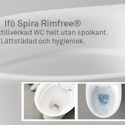 Toalettstol Ifö Spira 6260 Rimfree Med Mjuksits, För Limning
