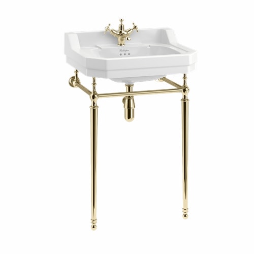 Tvättställ Burlington Edwardian 56 cm med Handfatsställ Gold