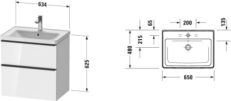 Möbelpaket Duravit D-Neo 65 x 48 cm